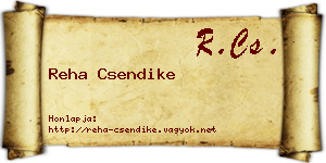 Reha Csendike névjegykártya